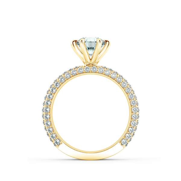 Solitaire Pave Engagement Ring with Large Band NCH1205 5